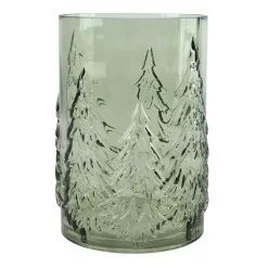 Glasvase mit Tannen grün