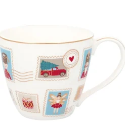 Greengate Tasse Xmas Letter weiß