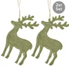 Hirsch zum Aufhängen 2er Set dunkelgrün