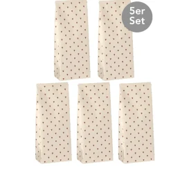 Ib Laursen Flaschentüte Herzen 5er-Set taupe