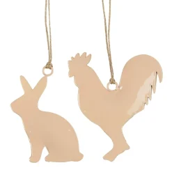 Ib Laursen Hänger Hase & Hahn sandfarben 2er-Set