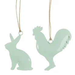 Ib Laursen Hänger Hase & Hahn hellgrün 2er-Set