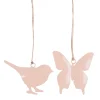 Ib Laursen Hänger Vogel & Schmetterling sandfarben 2er-Set