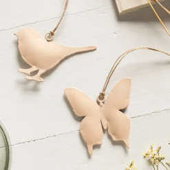 Ib Laursen Hänger Vogel & Schmetterling sandfarben 2er-Set