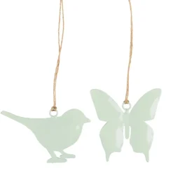 Ib Laursen Hänger Vogel & Schmetterling hellgrün 2er-Set