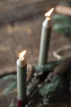 Ib Laursen Kerze rustikal waldgrün 3er Set