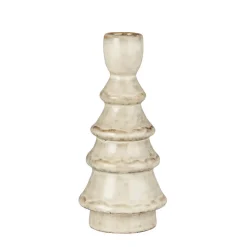 Ib Laursen Kerzenhalter gerillt 16 cm braun-meliert