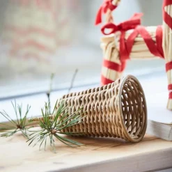 Ib Laursen Rattan-Glocke Cane zum Hängen naturfarben klein