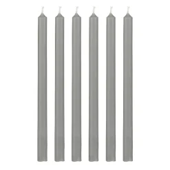 IB Laursen Stabkerzen Hege Schmal Hellgrau 6er-Set
