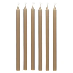 Ib Laursen Stabkerzen Hege schmal leinenfarben 6er-Set