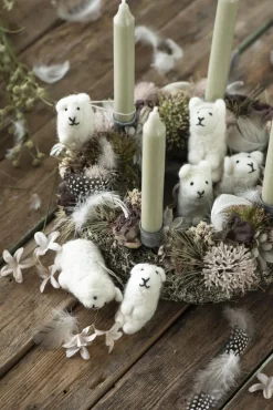 IB Laursen Stabkerzen Rustikal Khaki 3er-Set