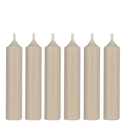 IB Laursen Stabkerzen Rustikal Sandfarben 6er-Set
