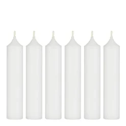 IB Laursen Stabkerzen Rustikal Weiß 6er-Set