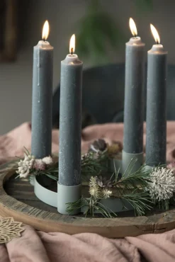 IB Laursen Stabkerzen Rustikal Grau 3er-Set