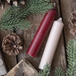 IB Laursen Stabkerzen Rustikal Bordeaux Rot 6er-Set