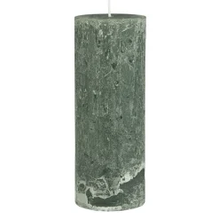 Ib Laursen Stumpenkerze rustikal moosgrün 18 cm