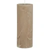 Ib Laursen Stumpenkerze rustikal leinenfarben 18 cm