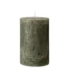 Ib Laursen Stumpenkerze rustikal moosgrün 15 cm