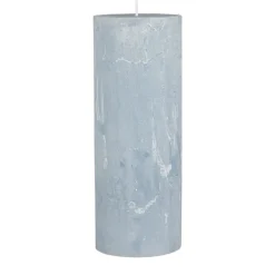 Ib Laursen Stumpenkerze rustikal staubig blau groß