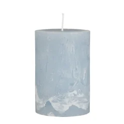 Ib Laursen Stumpenkerze rustikal staubig blau klein