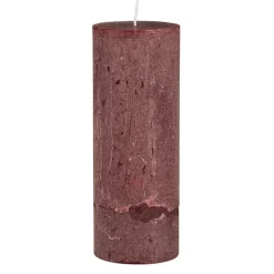 Ib Laursen Stumpenkerze rustikal rot 18 cm