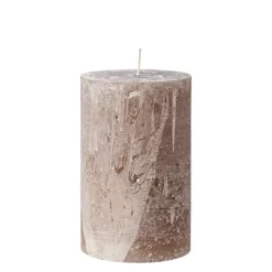 Ib Laursen Stumpenkerze rustikal leinenfarbig 15 cm