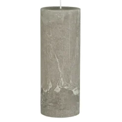 Ib Laursen Stumpenkerze rustikal French Grey 18 cm