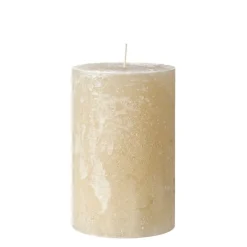 Ib Laursen Stumpenkerze rustikal naturfarben 15 cm