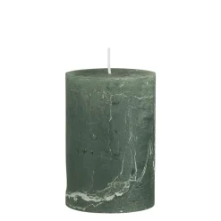 Ib Laursen Stumpenkerze rustikal moosgrün 10 cm