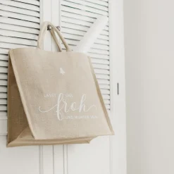 Jute-Shopper Lasst uns froh und munter sein naturfarben