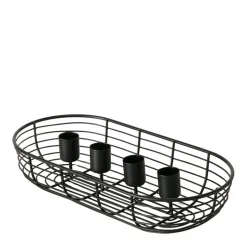 Kerzenleuchter für Stabkerzen schwarz