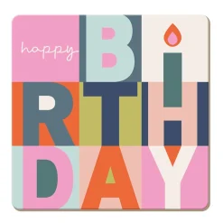 Korkuntersetzer Happy Birthday