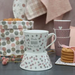 Krasilnikoff Happy Cup Beste Mama der Welt Weiß