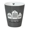 Krasilnikoff Happy Mug Zuhause ist wo dein Herz ist Anthrazit
