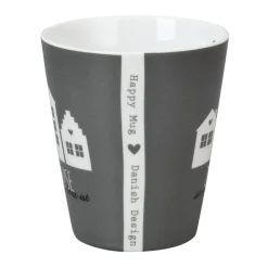 Krasilnikoff Happy Mug Zuhause ist wo dein Herz ist Anthrazit