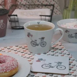 Krasilnikoff Korkuntersetzer Fahrrad mit Luftballons