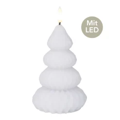 LED Kerze Tannenbaum H 13,5 cm weiß