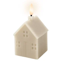 LED Kerzenhaus Taupe mit Timer