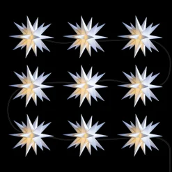 LED Midi-Stern Lichterkette Luna Weiß Outdoor 16 cm Trafo