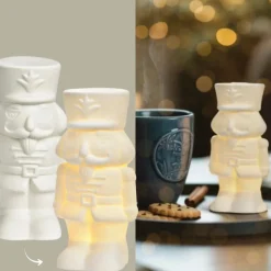 LED Porzellan Nussknacker weiß