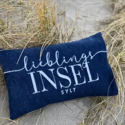Limitierte Kissenhülle Lieblingsinsel Sylt navyblau 30 x 50 cm