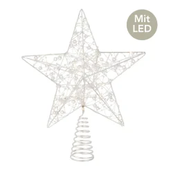 Micro LED Baumspitze Stern silberfarben