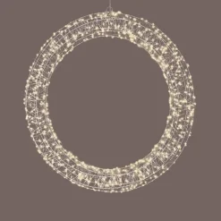 Micro LED Kranz H 58 cm silberfarben