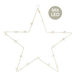 Micro LED Rahmen Stern D 58 cm weiß