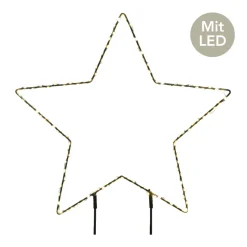 Micro LED Stabbeleuchtung Stern D 58 cm schwarz