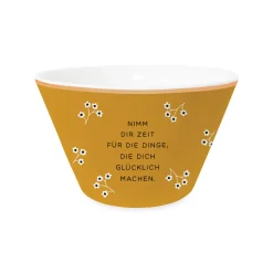 Müslischale Nimm dir Zeit ockerfarben