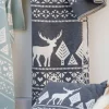 Nordic Baumwolldecke Hirsch Finn dunkelgrau