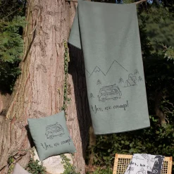 Nordic Flanelldecke Yes we camp dunkelgrün