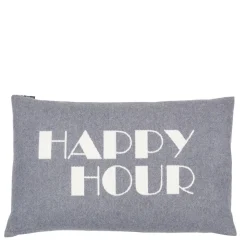 Nordic Kissenhülle Happy Hour Grau 40 x 60 cm