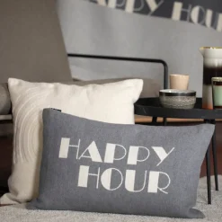 Nordic Kissenhülle Happy Hour Grau 40 x 60 cm